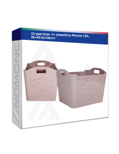 Organizer in plastica Rosa 1.5L 16x12.5x13cm