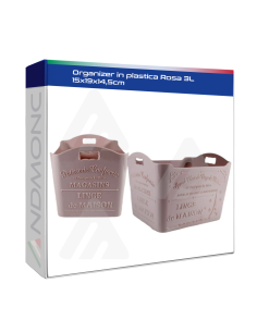 Organizer in plastica Rosa 3L 15x19x14,5cm