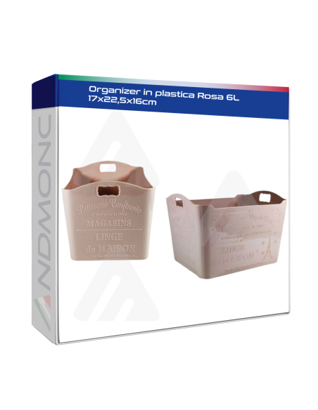 Organizer in plastica Rosa 6L 17x22,5x16cm