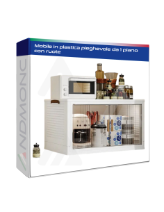 Mobile in plastica pieghevole da 1 piano con ruote