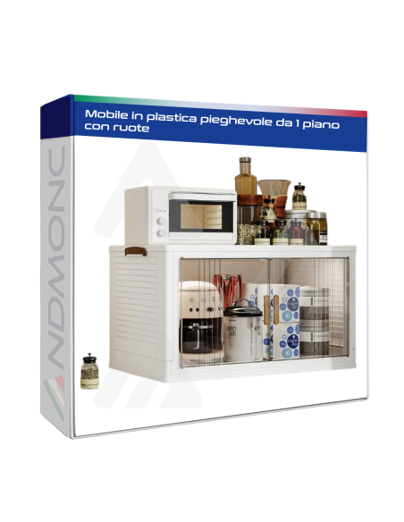 Mobile in plastica pieghevole da 1 piano con ruote