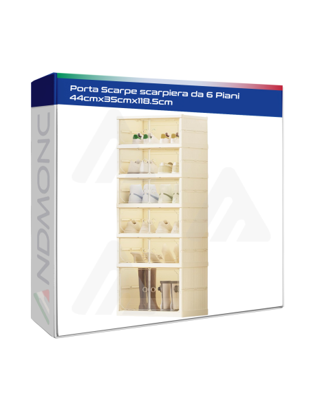 Porta Scarpe scarpiera da 6 Piani 44cmx35cmx118.5cm