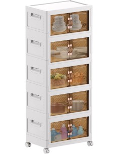 Armadio pieghevole in plastica da 5 piani 48x30x140cm 2