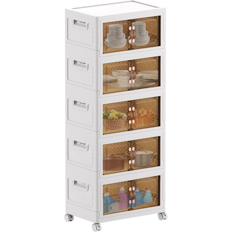 Armadio pieghevole in plastica da 5 piani...