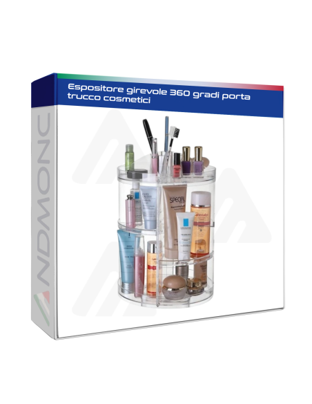 Espositore girevole 360 gradi porta trucco cosmetici