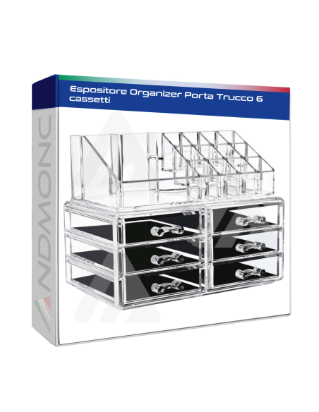 Espositore Organizer Porta Trucco 6 cassetti