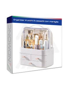 Organizer trucchi 3 cassetti con maniglie