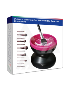 Pulitore Elettrico Per Pennelli Da Trucco Rosa Nero