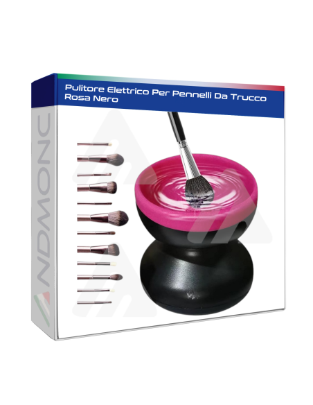 Pulitore Elettrico Per Pennelli Da Trucco Rosa Nero