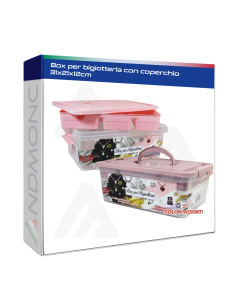 Box per bigiotteria con coperchio 31x21x12cm