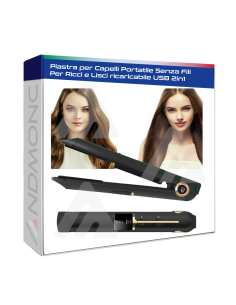 Piastra per Capelli Portatile Senza Fili Per Ricci e...