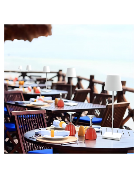 5 pezzi Lampada da tavolo LED ricariabile touch senza fili BIANCO