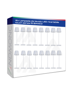16 pezzi Lampada da tavolo LED ricariabile touch senza...