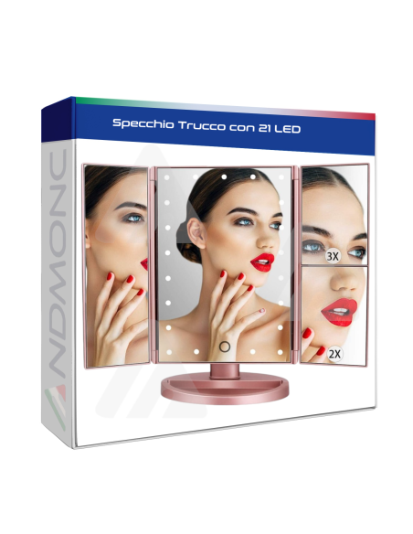 Specchio Trucco con 21 LED