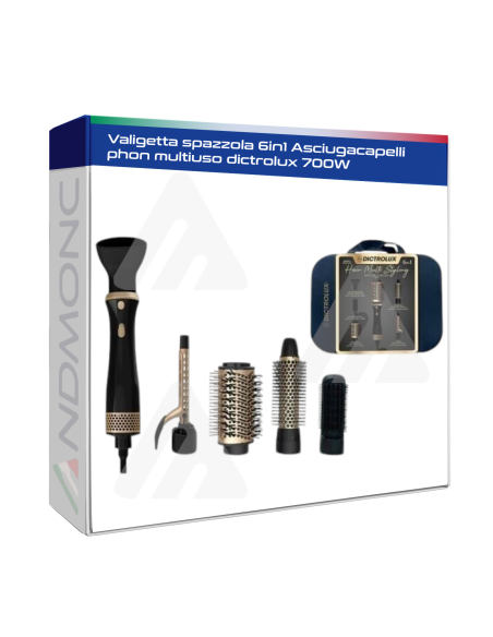 Valigetta spazzola 6in1 Asciugacapelli phon multiuso dictrolux 700W