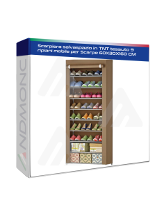 Scarpiera salvaspazio in TNT tessuto 9 ripiani mobile per...