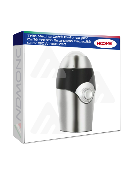 Trita Macina Caffè Elettrico per Caffè Fresco Espresso Capacità 50Gr 150W HM5730