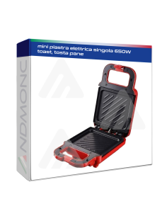 mini piastra elettrica singola 650W toast, tosta pane
