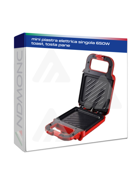 mini piastra elettrica singola 650W toast, tosta pane