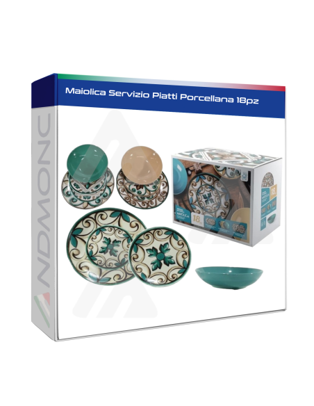 Maiolica Servizio Piatti Porcellana 18pz