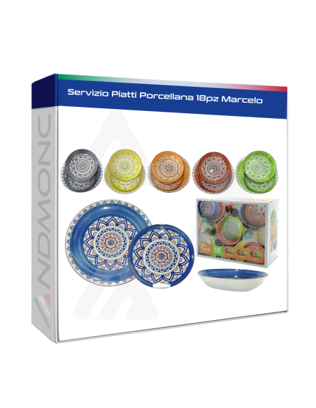 Servizio Piatti Porcellana 18pz Marcelo