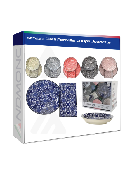 Servizio Piatti Porcellana 18pz Jeanette