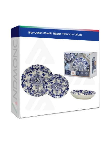 Servizio Piatti 18pz Fiorica blue