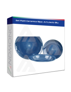 Set Piatti Ceramica 18pz. Art.Liscio Blu