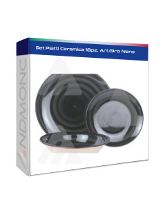 Set Piatti Ceramica 18pz. Art.Giro Nero