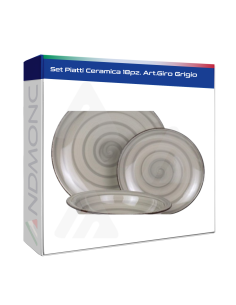 Set Piatti Ceramica 18pz. Art.Giro Grigio