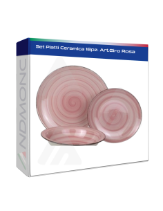 Set Piatti Ceramica 18pz. Art.Giro Rosa