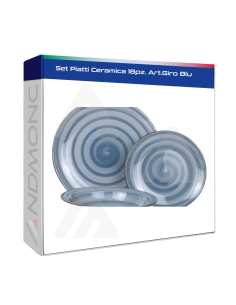 Set Piatti Ceramica 18pz. Art.Giro Blu