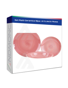 Set Piatti Ceramica 18pz. Art.Liscio Rosa
