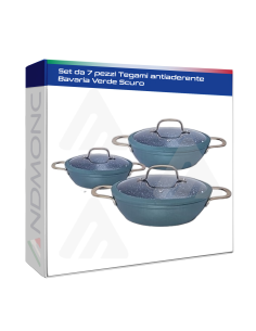 Set da 7 pezzi Tegami antiaderente Bavaria Verde Scuro