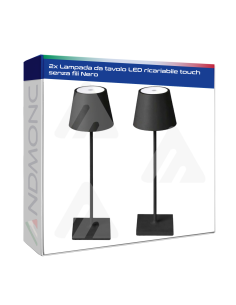2 pezzi Lampada da tavolo LED ricariabile touch senza...