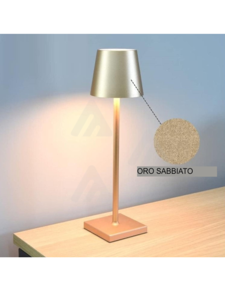 2 pezzi Lampada da tavolo LED touch Oro