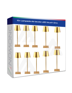 10 pezzi Lampada da tavolo LED touch Oro