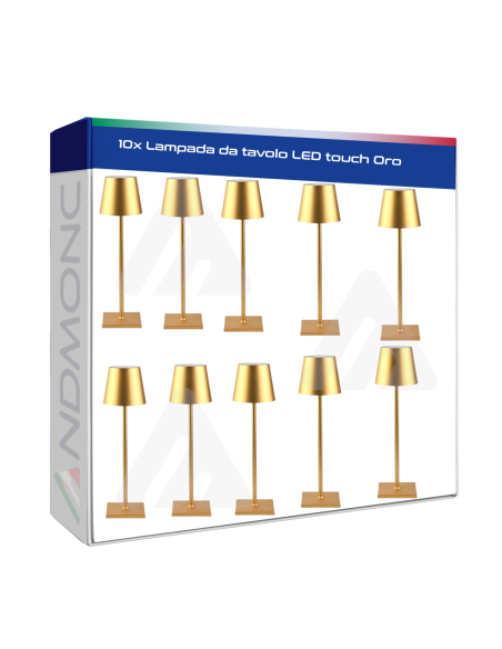 10 pezzi Lampada da tavolo LED touch Oro
