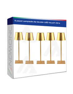 5 pezzi Lampada da tavolo LED touch Oro