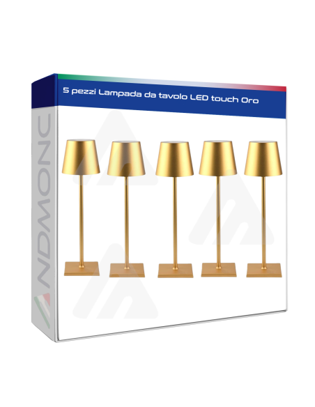 5 pezzi Lampada da tavolo LED touch Oro
