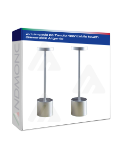 2 pezzi Lampada da Tavolo ricaricabile touch dimmerabile...