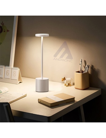 5 pezzi Lampada da Tavolo ricaricabile touch dimmerabile Argento