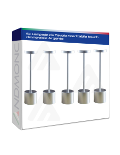 5 pezzi Lampada da Tavolo ricaricabile touch dimmerabile...