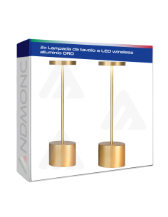 2 Pezzi Lampada da tavolo a LED wireless alluminio