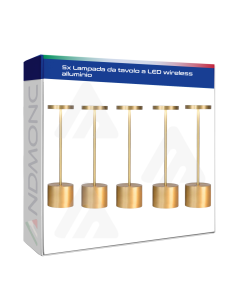 5 Pezzi Lampada da tavolo a LED wireless alluminio