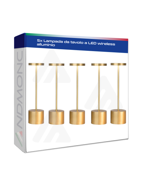 5 Pezzi Lampada da tavolo a LED wireless alluminio