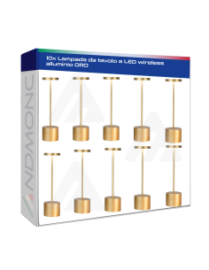 10 Pezzi Lampada da tavolo a LED wireless alluminio