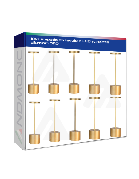 10 Pezzi Lampada da tavolo a LED wireless alluminio