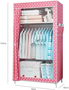 Armadio guardaroba in Tessuto resistente Rosa porta vestiti 2