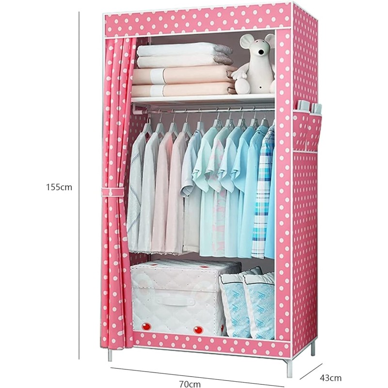 Armadio guardaroba in Tessuto resistente Rosa...